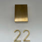 house number Bayside Luxe - Golden Brass Floating and Flush House Numbers - 125mm
