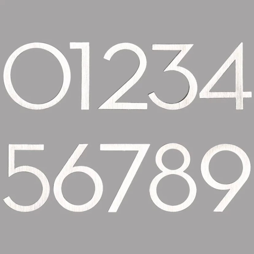 House Numbers and Letters Bayside Luxe Modern Floating House Numbers - Brushed Silver 150mm