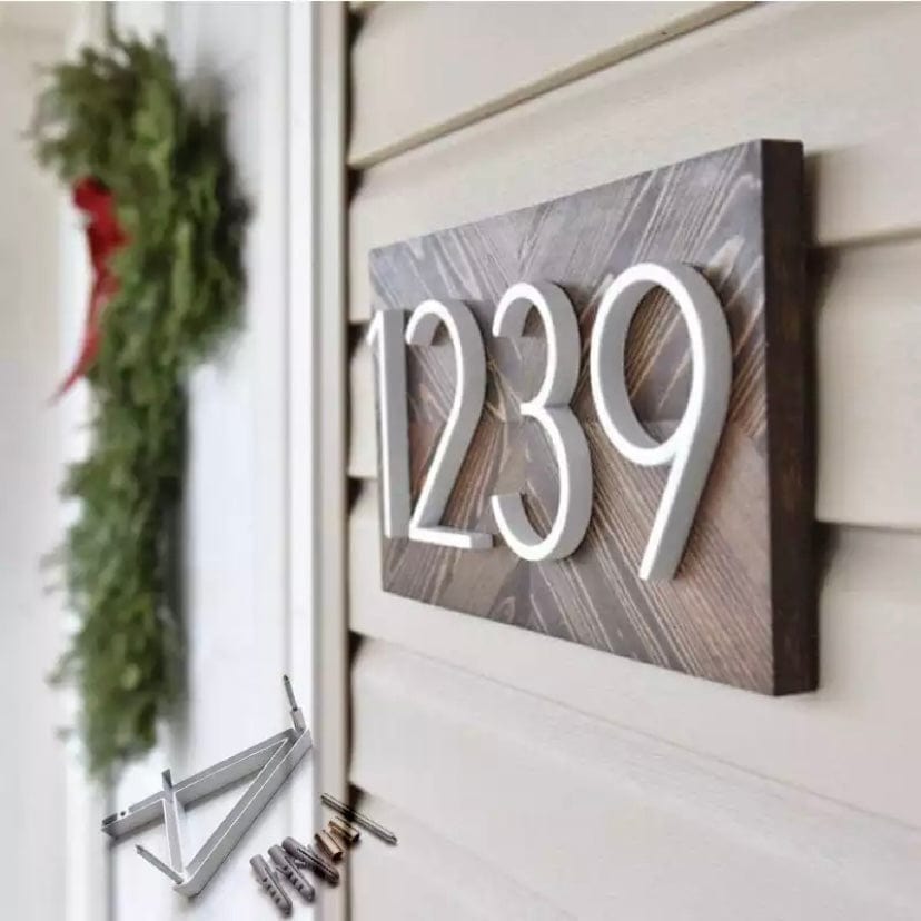 House Numbers and Letters Bayside Luxe - White Floating and Flush House Numbers 125mm