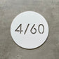Matt White Bayside Luxe - Personalised House Number Circle Sign 30cm