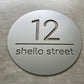 Metallic Silver Bayside Luxe - Personalised House Circle Sign 30cm