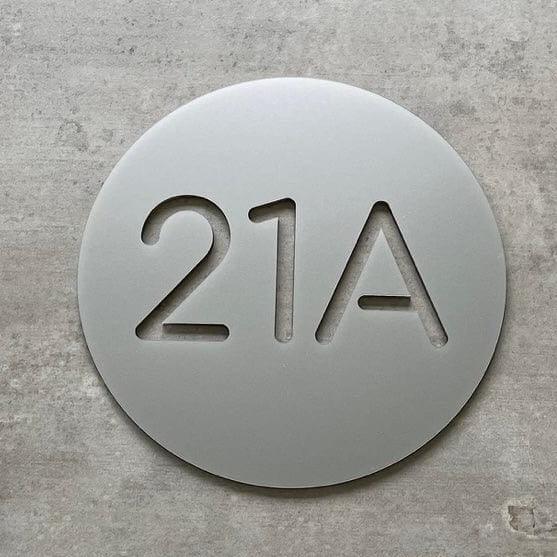 Metallic Silver Bayside Luxe - Personalised House Number Circle Sign 30cm