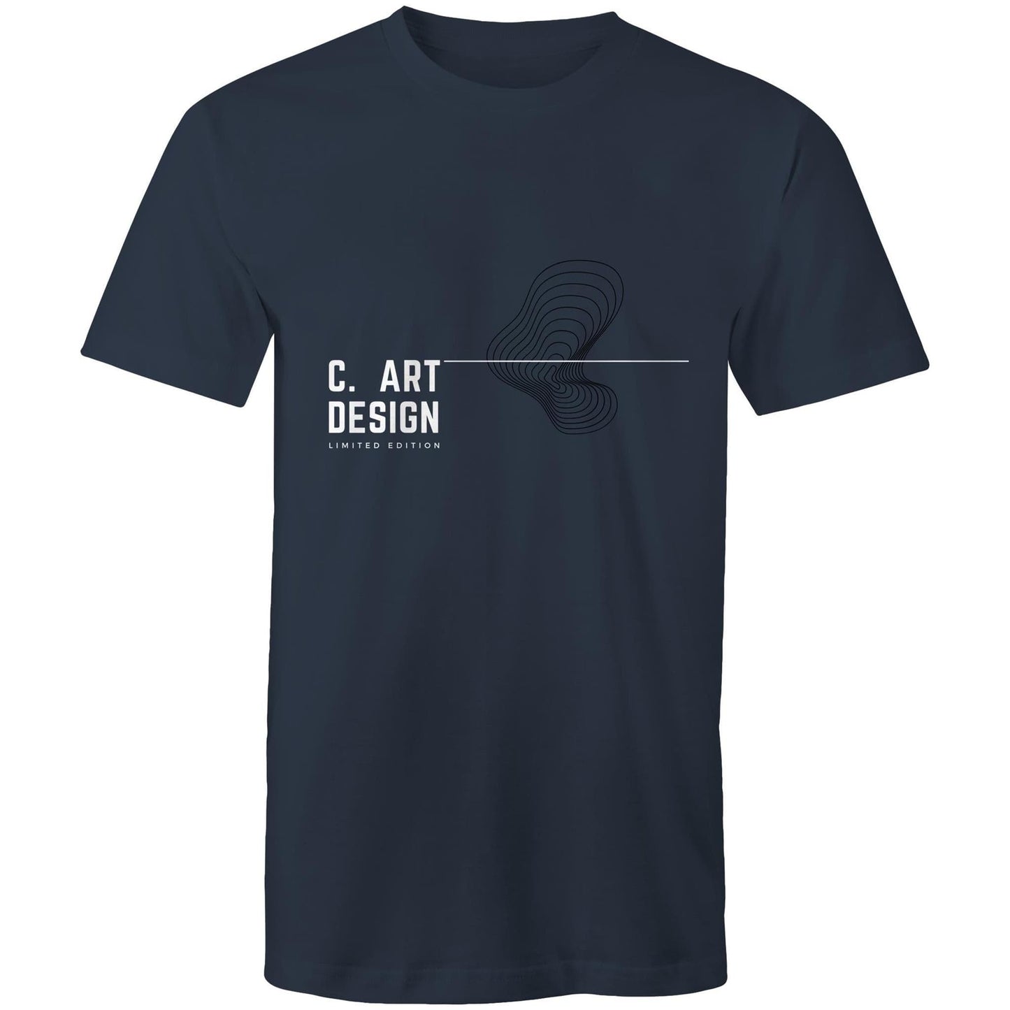 Navy / Small C. Art Design - Asymmetric Limited Edition T-Shirt