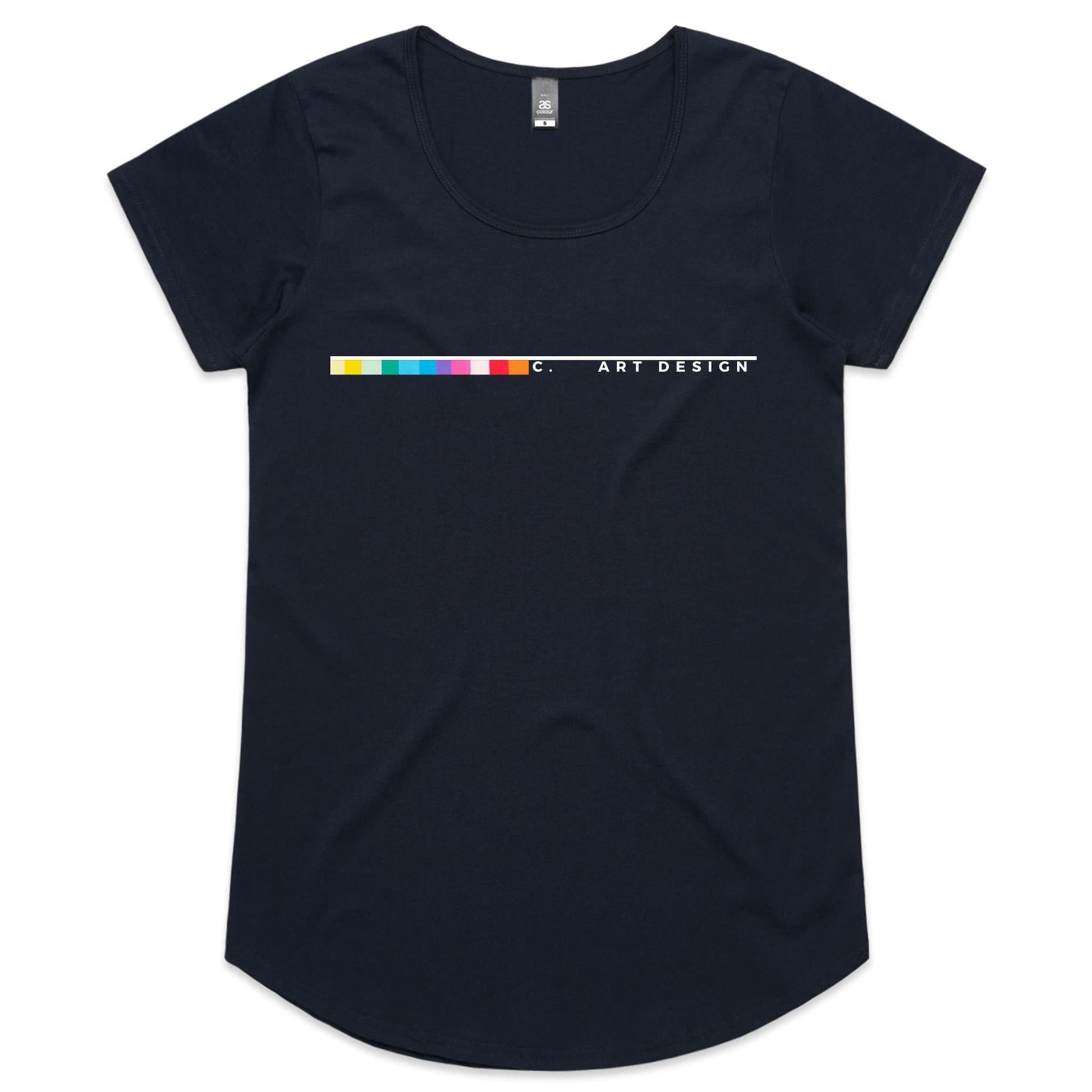 Navy / Womens 8 / XS C. Art Design - Colour Code Women's Scoop T-Shirt