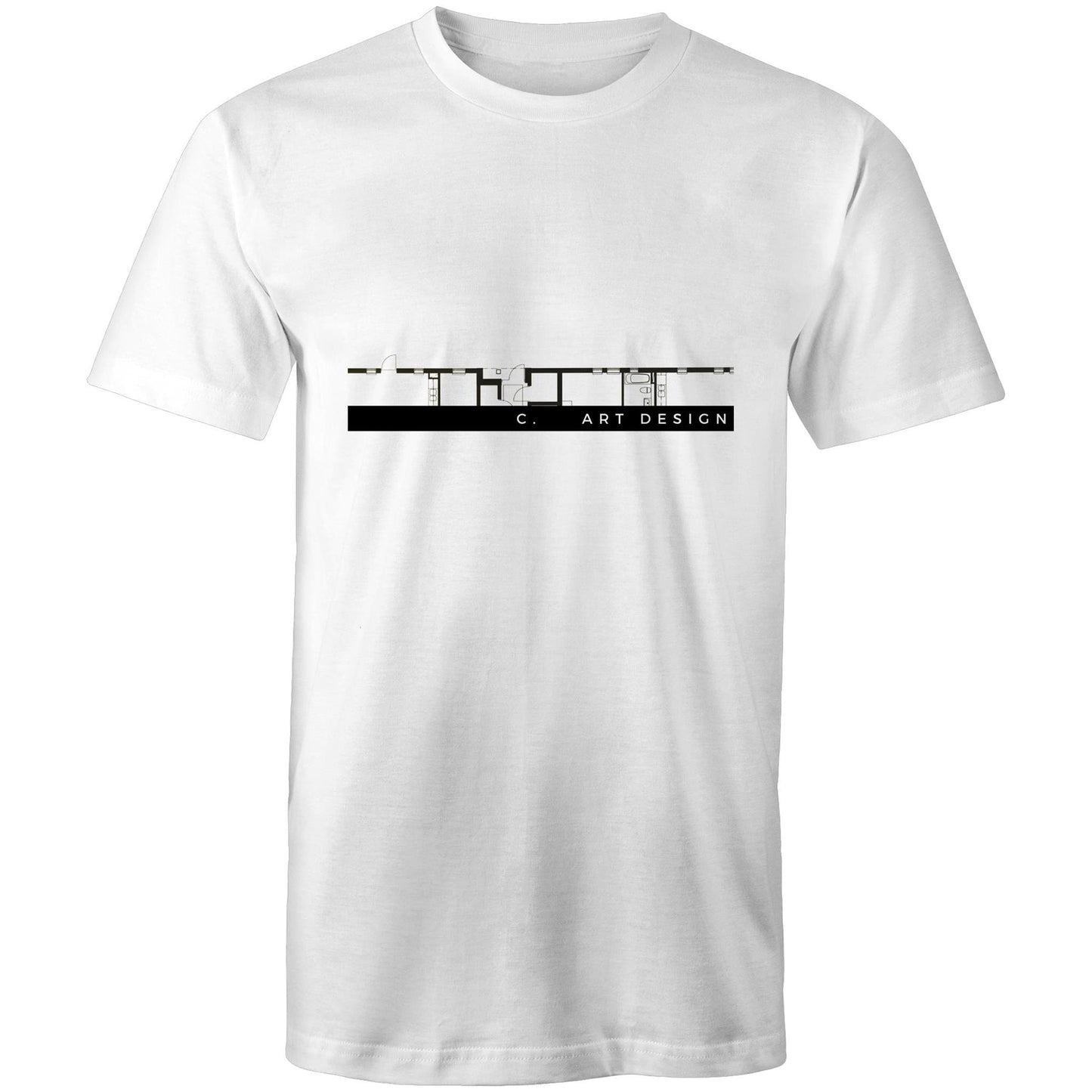White / Small C. Art Design - Architectural Map T-Shirt